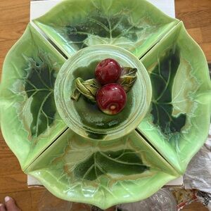 Green and Red Vintage Serveware Set